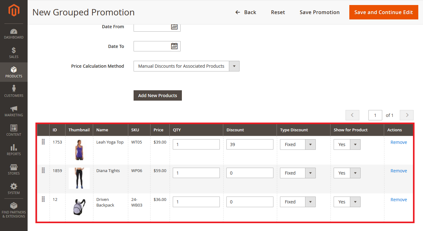 Choose a Price Calculation Method in Backend