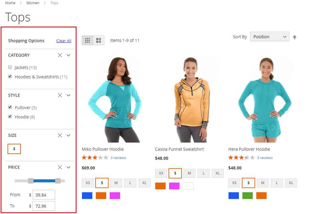 Magento 2 Layered Navigation with Multiple Attribute Selection