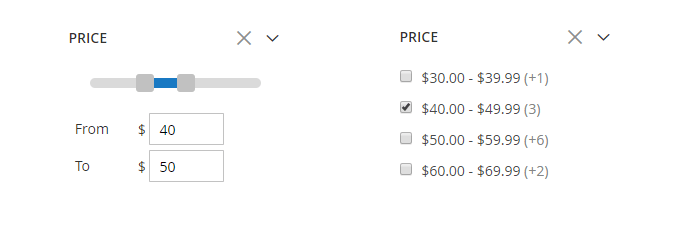Magento 2 Layered Navigation with Improved Price Slider