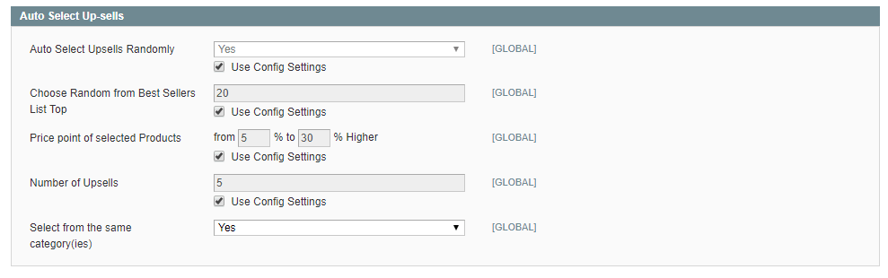 Configure Auto Upsells in Magento per Product