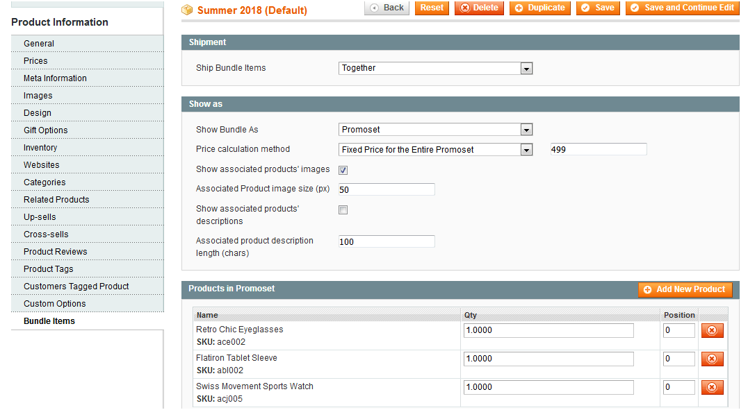 Magento promotions discounts module magento bundle product promoset