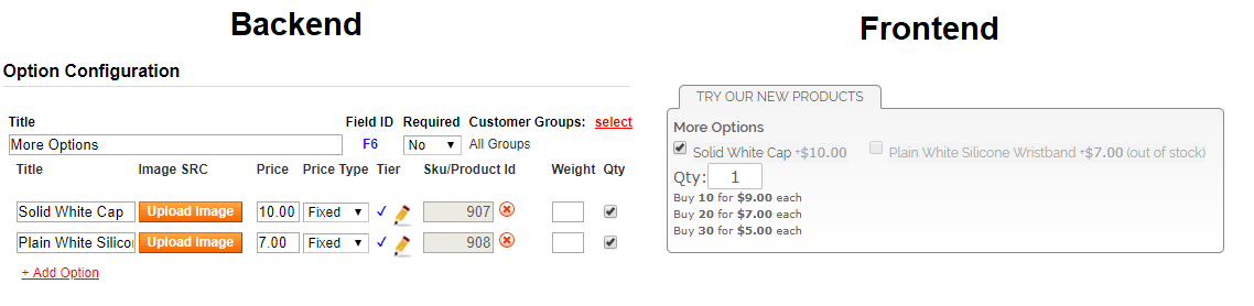 Magento Custom Option Inventory