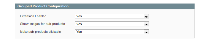 Magento Grouped Product Options Extension Configuration