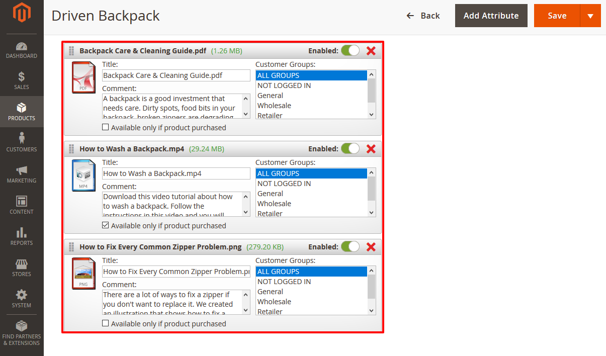 How to Manage Attachments Collection from Backend in Magento 2