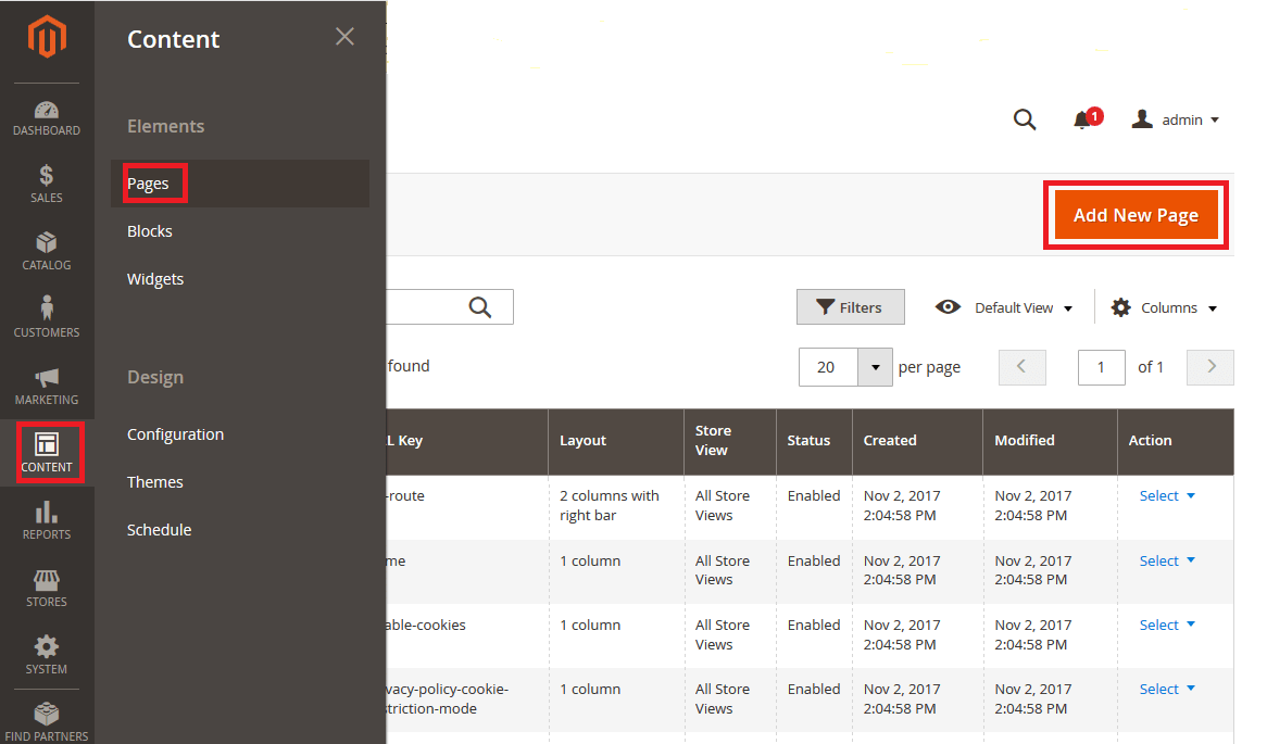 Adding a new page in Magento 2