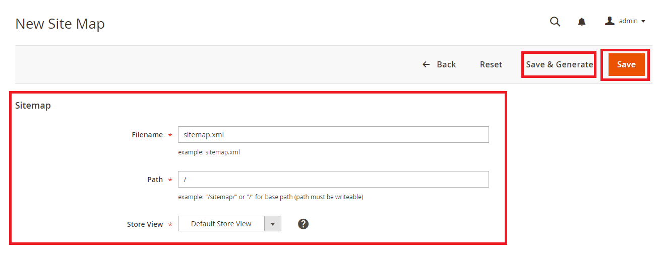 Sitemap settings in Magento 2