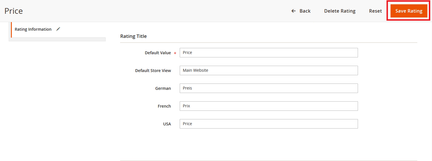 Creating new ratings in Magento 2