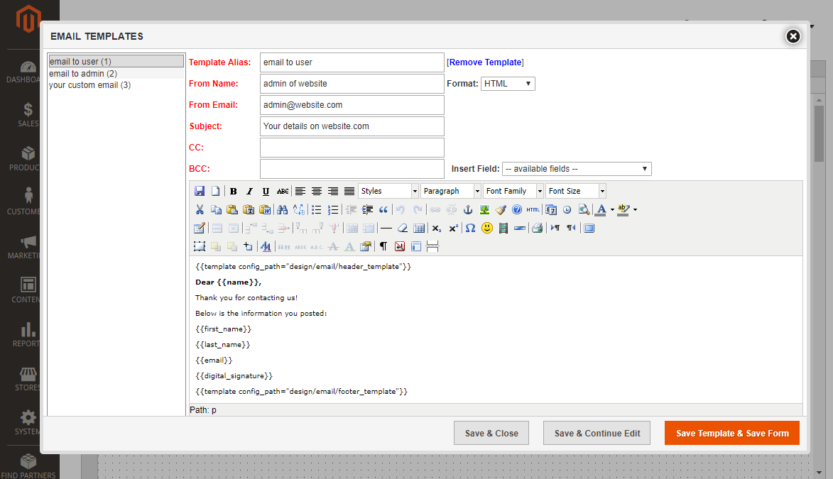 Manage Variables in Custom Forms in Magento 2