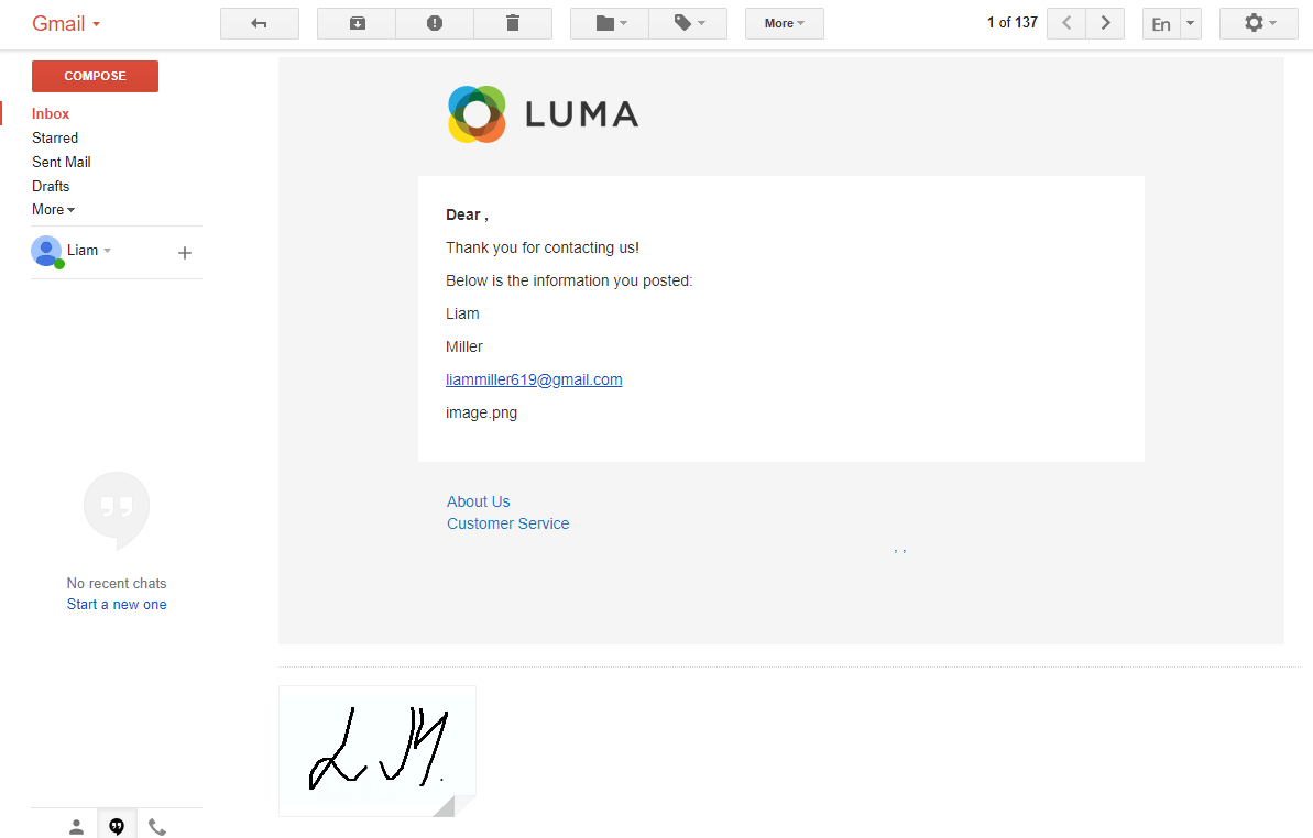 The Email with the Attached Signature