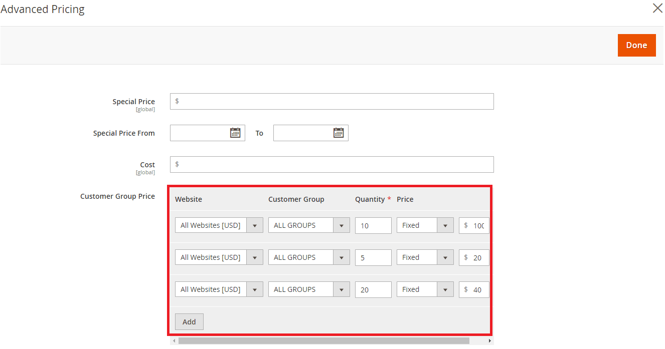 Customer Group Pricing in Magento 2