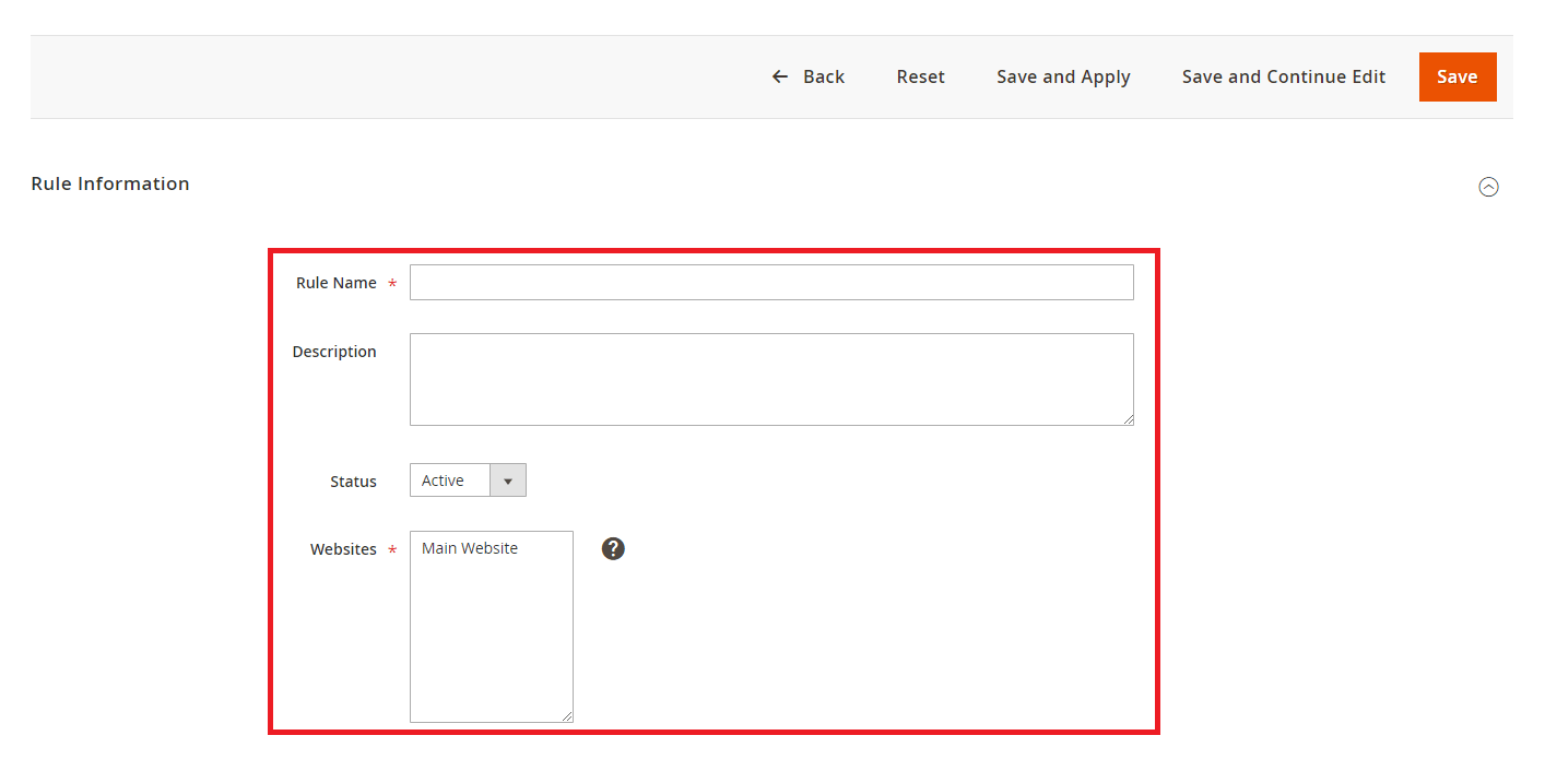 Price Rule Settings in Magento 2