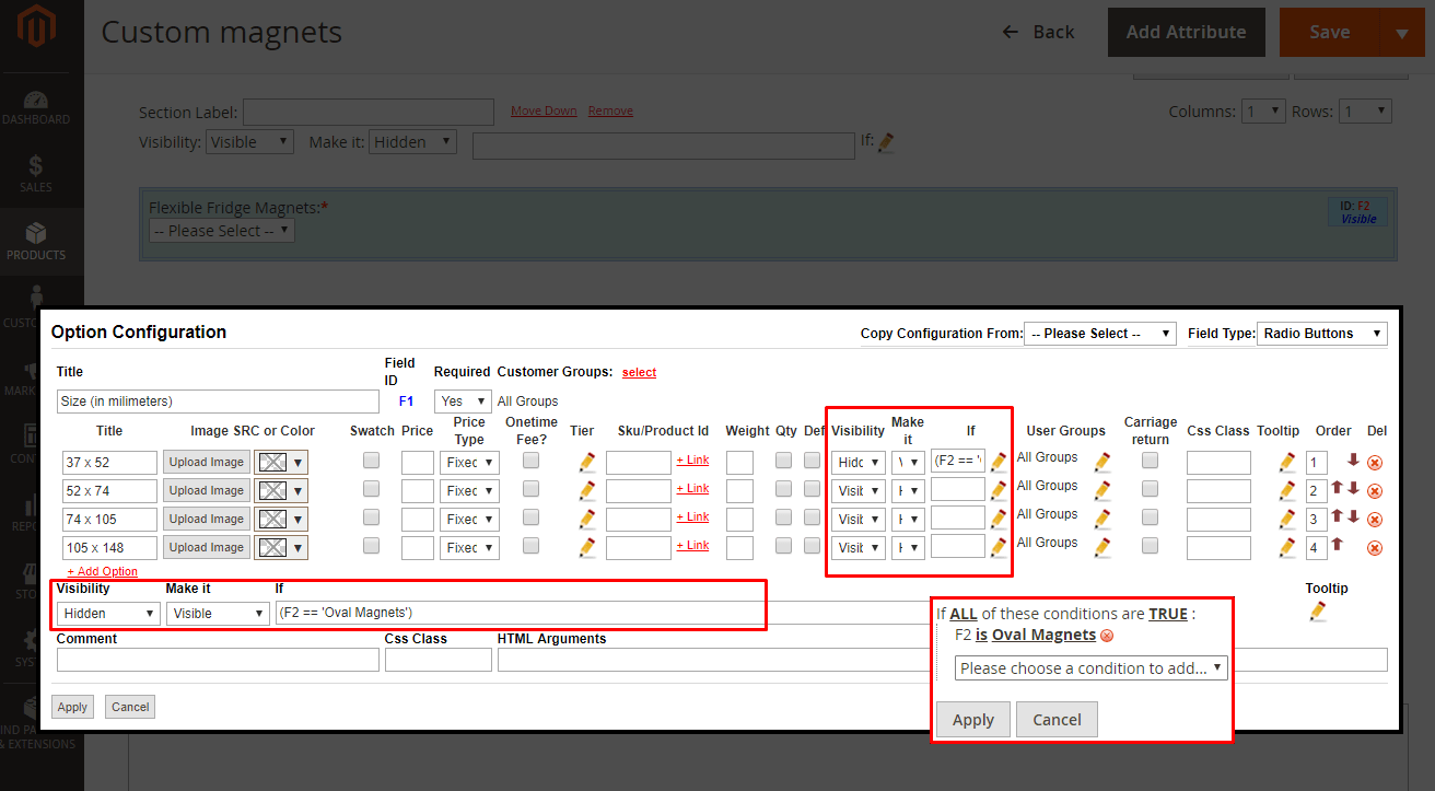 Dependent Custom Options in Backend in Magento 2