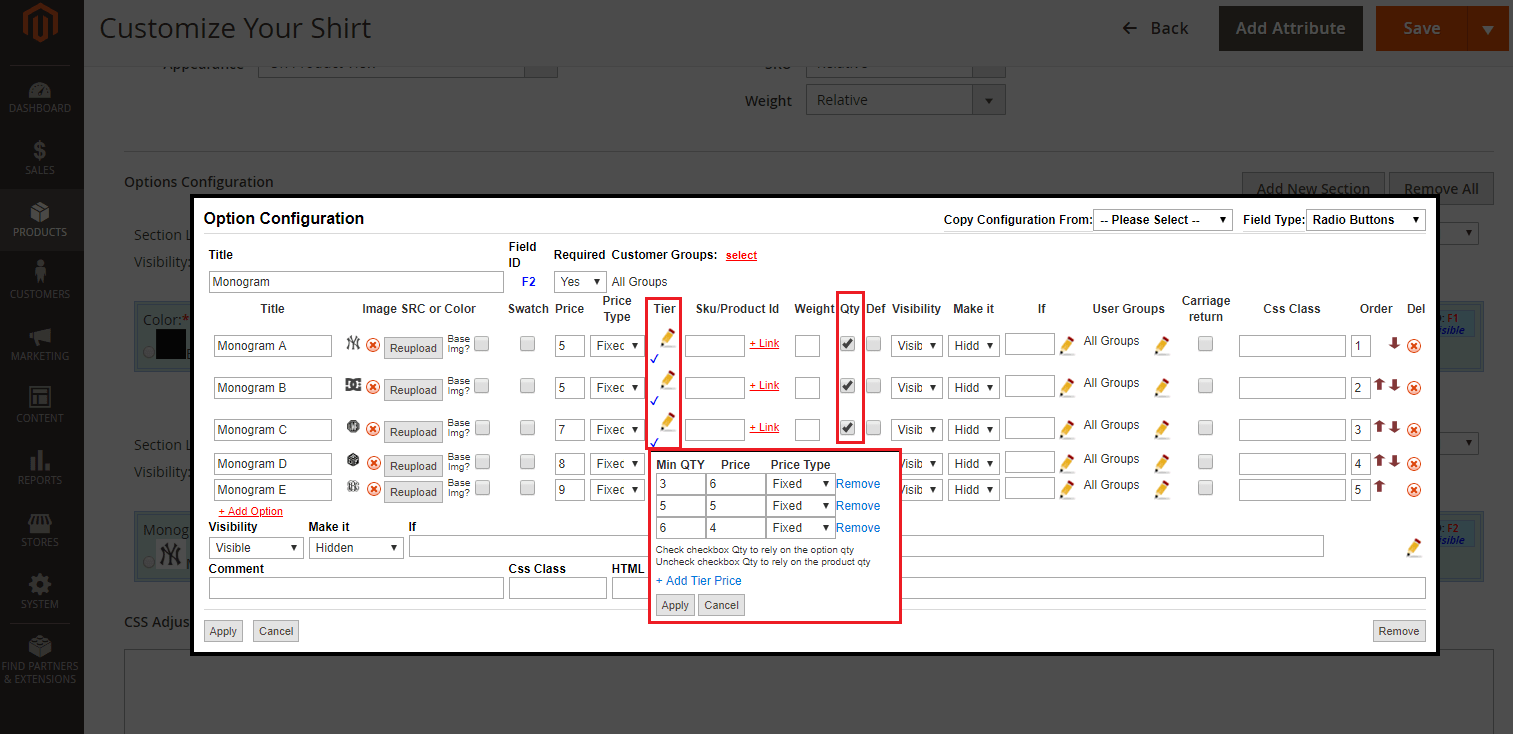 Set up Tier Prices for Options in Magento 2