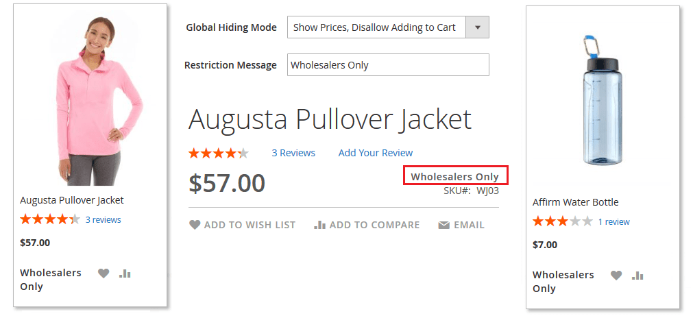 Show Prices Disallow Adding to Cart in Magento 2
