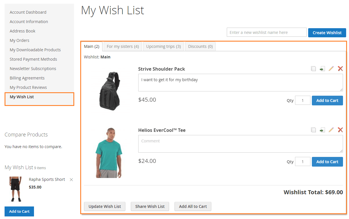 How to Manage Wishlists on the Customer Dashboard