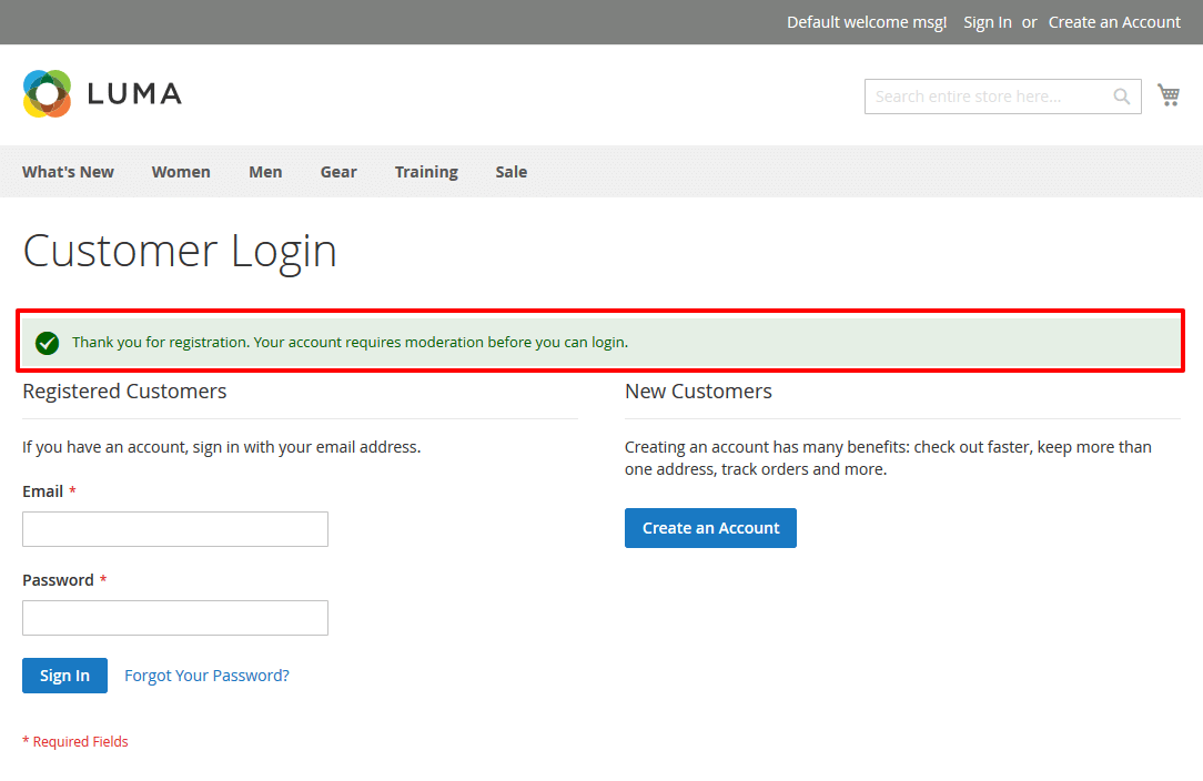 Moderation is Required in Magento 2