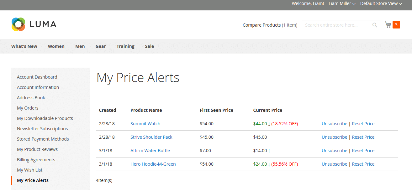 How to Manage Price Alerts on the Dashboard in Magento 2