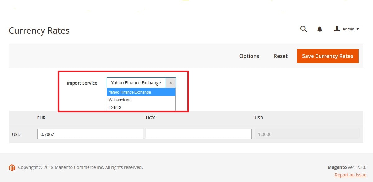 Setting Currency Exchange Rates in Magento 2 