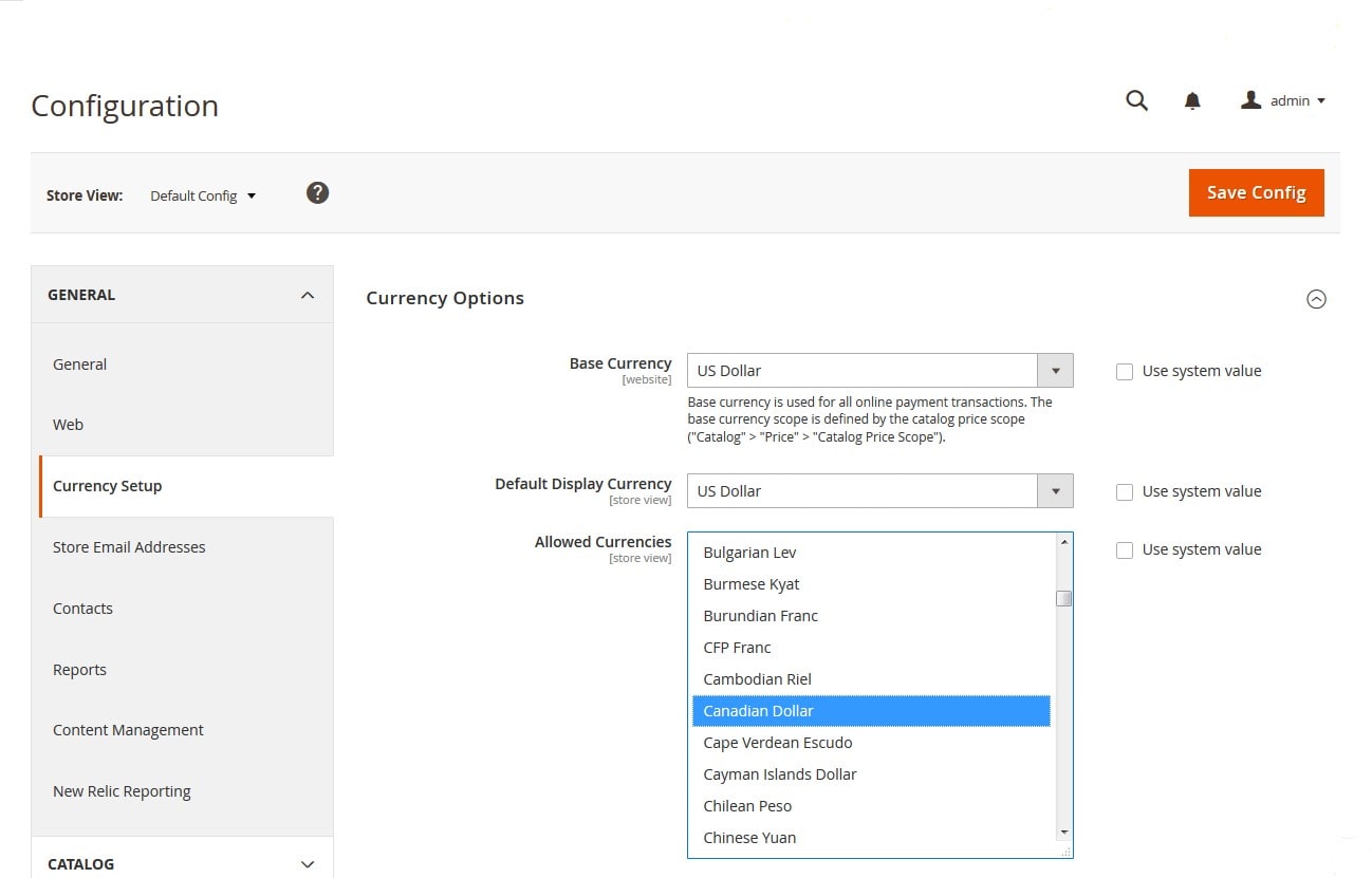 How to Configure Currency Options in Magento 2