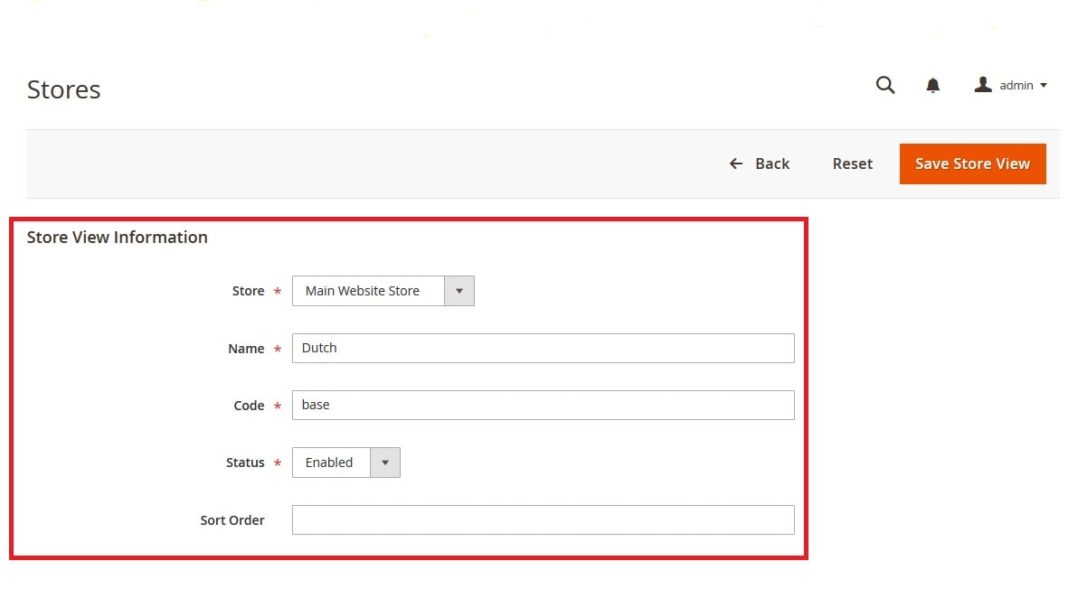 Create the Default Store View in Magento 2