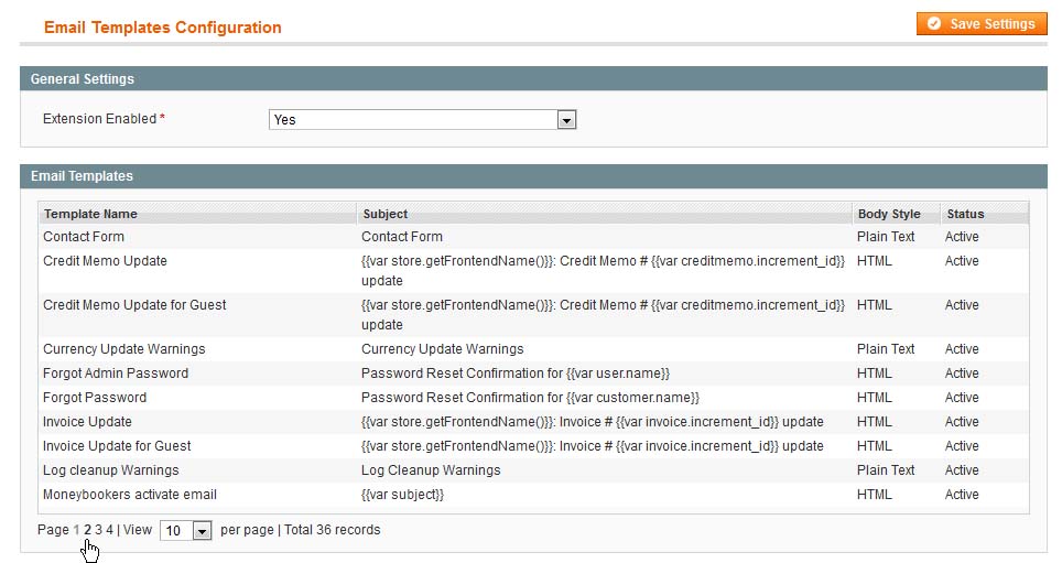 questions and answers settings