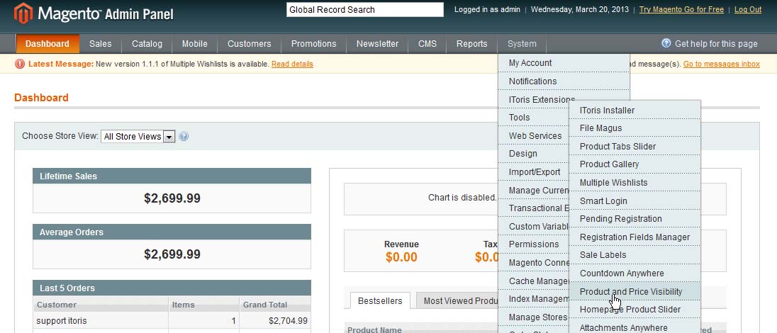 magento product and price visibility rules