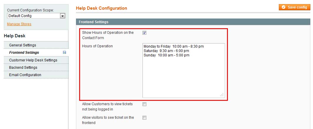 questions and answers settings