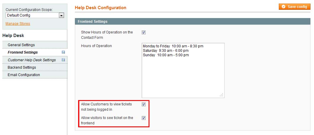 questions and answers settings