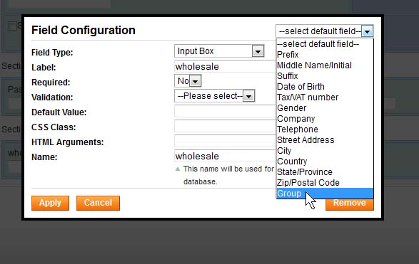 customer groups on registartion form