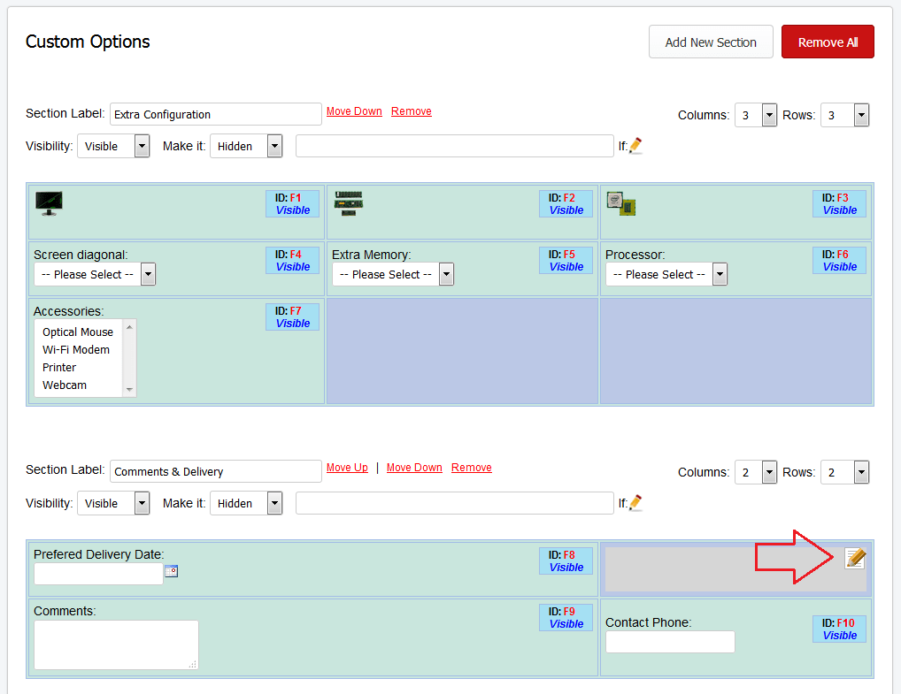 Shopify create custom option