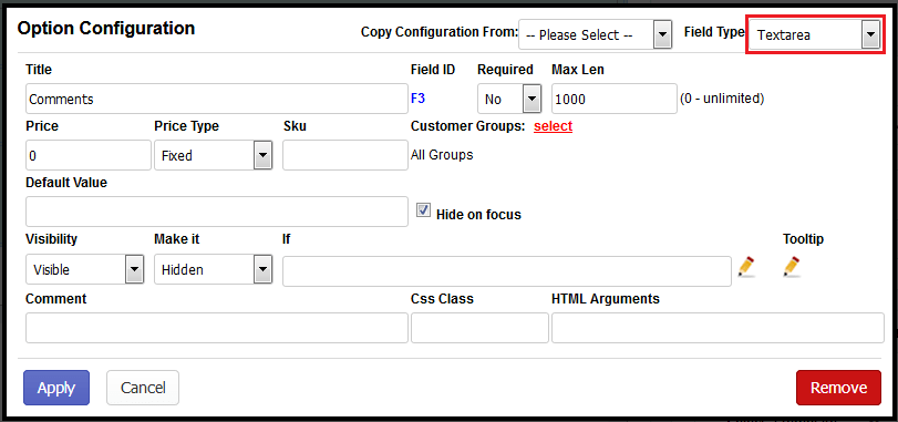 Shopify textarea custom option