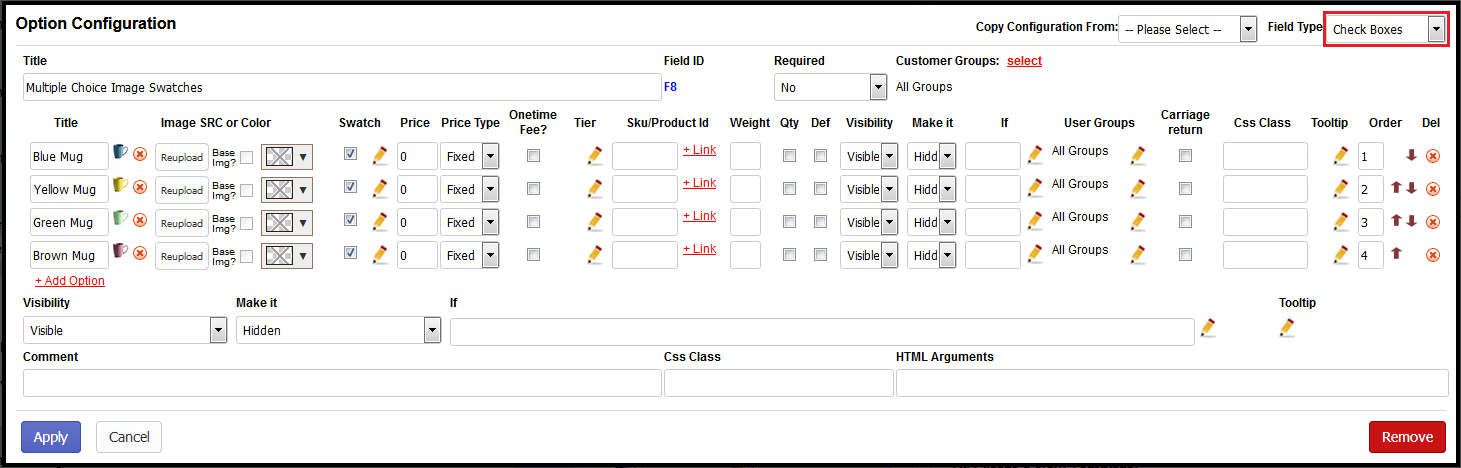 Shopify checkbox custom options