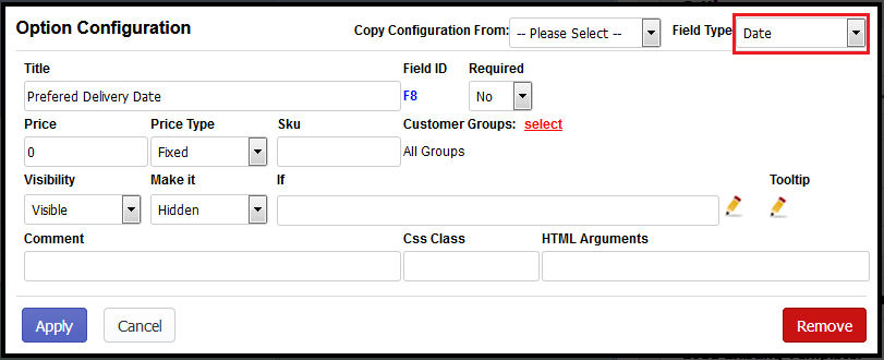 Shopify date custom options