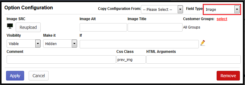 Shopify image custom options