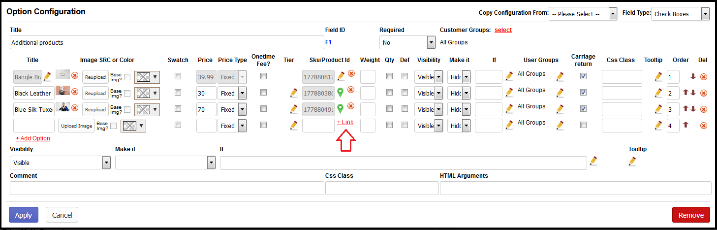 Shopify stock inventory custom options