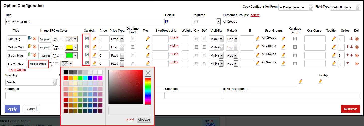 Shopify create color swatches