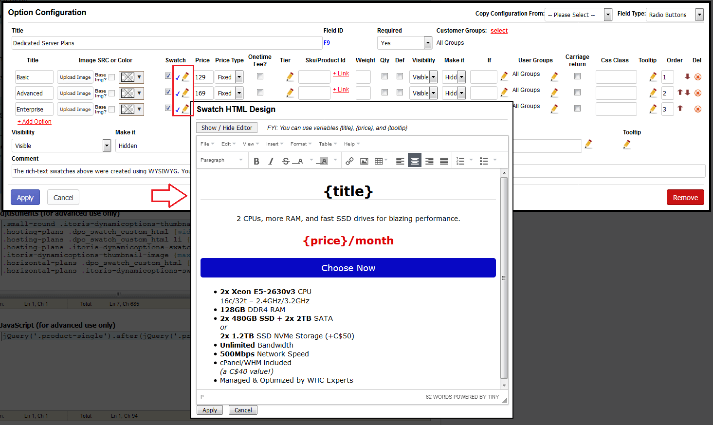 Shopify edit custom swatches