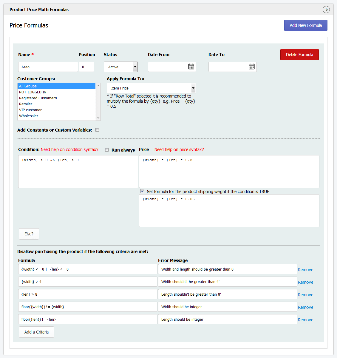 Shopify edit price formulas