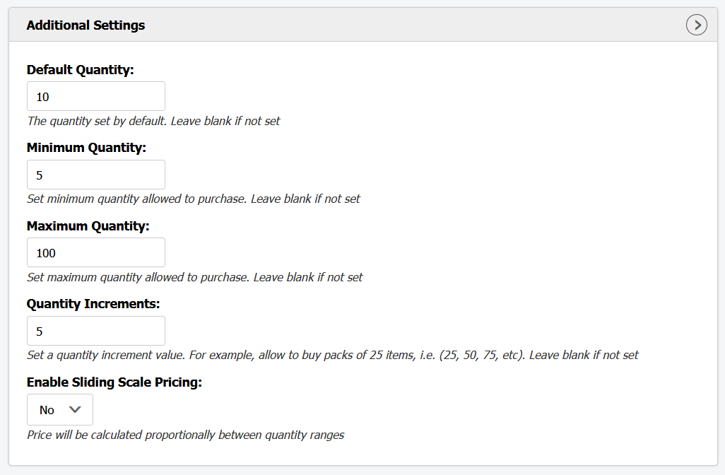 Shopify quantity breaks additional settings